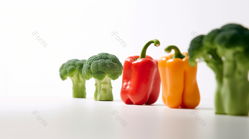 蔬菜水果西蓝花红色辣椒黄色辣椒,高清,摄影图,摄影图片,图片大全,摄影图免费下载